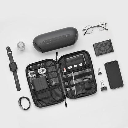 BAGSMART Large Electronics Travel Organizer Case, Tech Accessories Cord Storage Bag for Phone, Power Bank, SD Card, Cables, Black