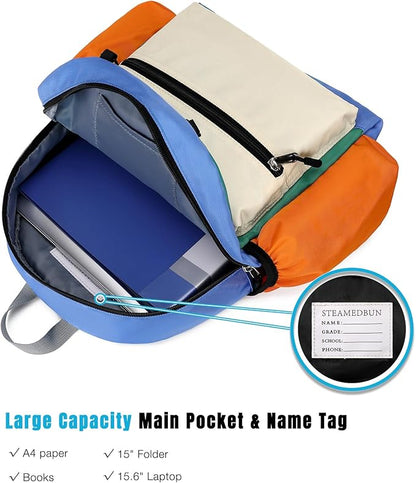 STEAMEDBUN Kids Backpack for Boys 4-6: Boys Backpacks for Elementary - 15 inch Backpack for Kindergarten