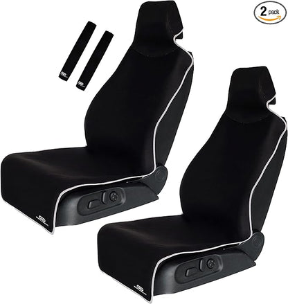 Gorla Gear 2 Pack Black Premium Universal Fit Waterproof Stain Resistant Car Seat Cover Neoprene Non-Slip Bucket Seat Dog Sweat Proof Protector Save Your Leather Cloth Seats Automotive Van Truck SUV