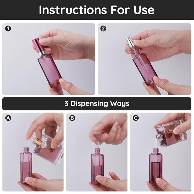 Segbeauty Atomizer Sprayer for Perfume, 5pcs 20ml Empty Cologne Travel Bottle Refillable, Glass Perfume Bottles Sprayer Pocket Sample Spray Bottle for Fragrance Cosmetic Toiletries Liquid Mixture