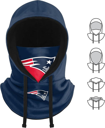 NFL Team Logo Team Color Drawstring Winter Cap Hooded Gaiter Balaclava Face Cover