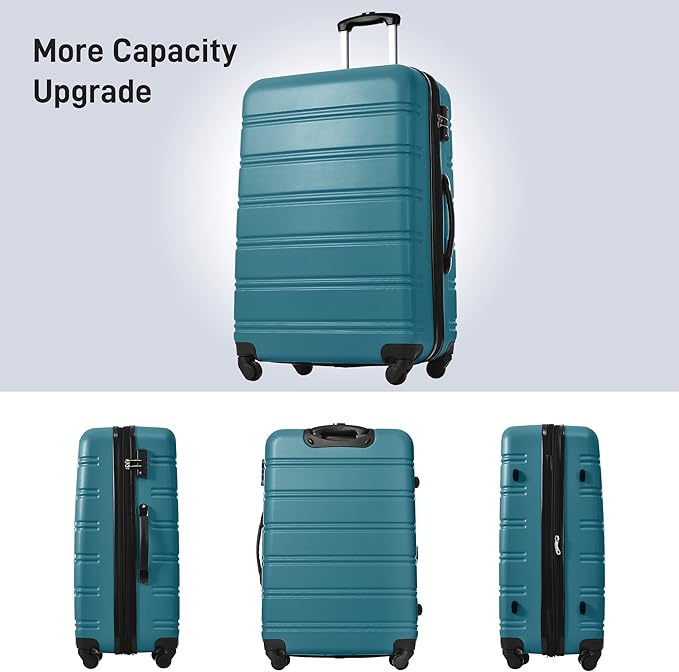 Merax Luggage sets of 13 Piece 16 20 20 28 IN Carry on Luggage Hard Case Green Luggage Expandable Checked Luggage Suitcase Set with Wheels