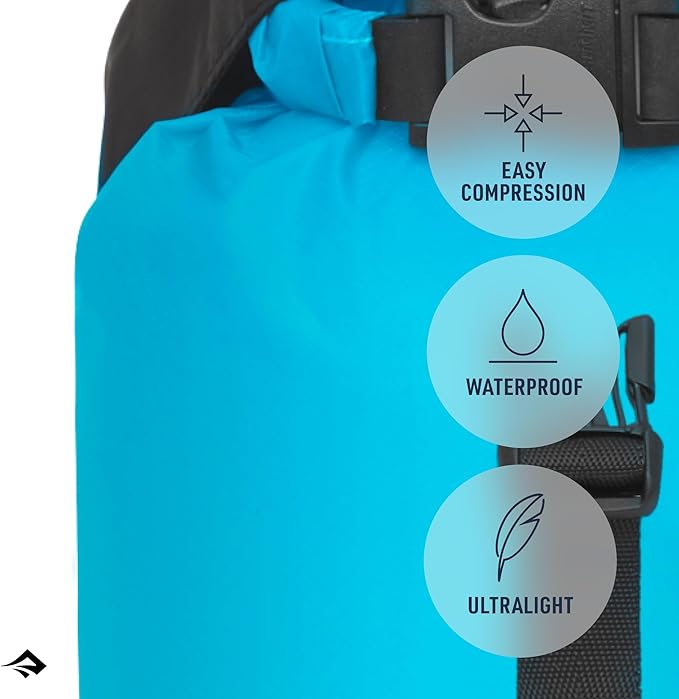 Sea to Summit eVac Ultra-Lightweight Compression Dry Bag, Waterproof Dry Storage, 8 Liter, Atoll Blue