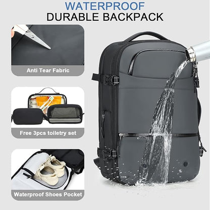 SOAEON Vacuum Backpack with Pump,Waterproof Underseat Carry on Bag with Vacuum Seal Compression Backpack for Airplane