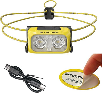 Nitecore NU25 400 UL Ultra Lightweight Headlamp, 400 Lumen USB-C Rechargeable for Backpacking, Camping and Running (MCT Yellow)