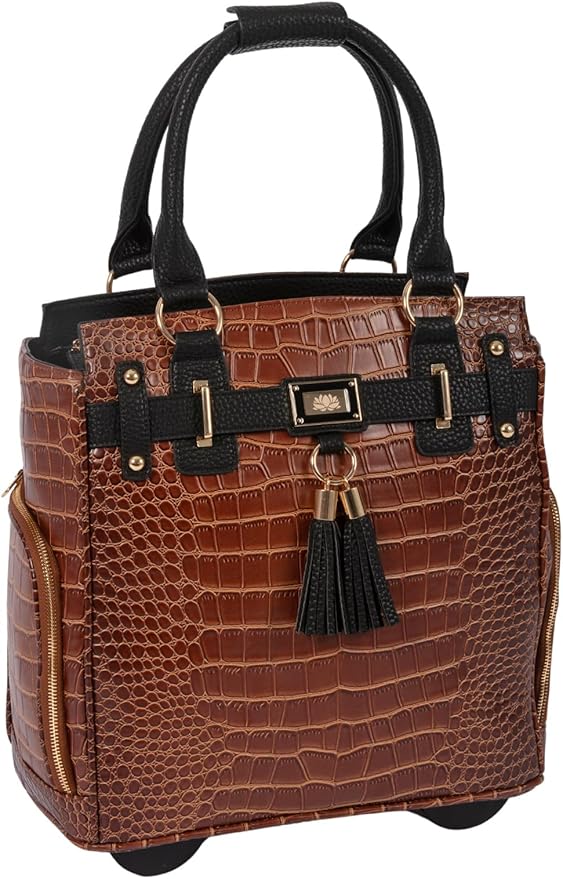 JKM & Company Rolling Laptop Bag for Women | Designer Wheeled Briefcase | Fits 13-17" Laptops | Office Travel Computer Case