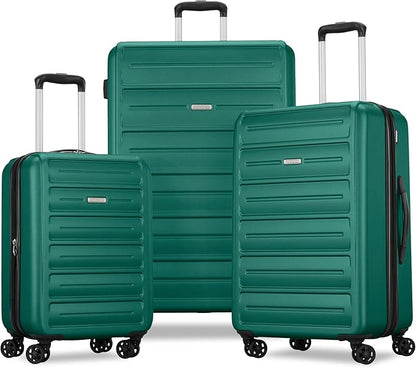 American Tourister Westridge Hardshell Luggage Set - 3 Piece Set - 20" Carry-On, 24” & 28” Checked Luggage Set with 360° Spinner Wheels - Expandable Suitcases for Extended Travel - Malachite Green