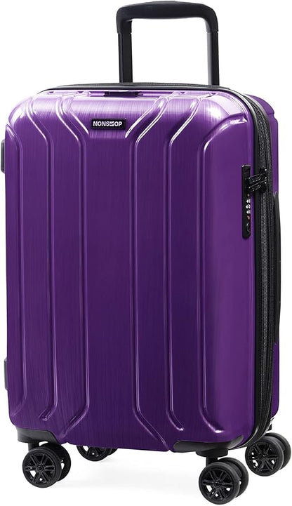 NONSTOP New York Elite Luggage Expandable Lightweight Spinner Wheels hard side shell Travel Suitcase Set, TSA Lock, Double USB Port, 3 packing cubes, Purple, 3-piece Set (20/24/28)