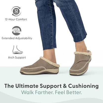 Orthofeet Women's Orthopedic Faux Fur Lined Charlotte Slippers