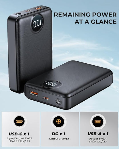 5V/7.4V Heated Vest Battery Pack Compatible with ORORO, with Venustas, 20000mAh Battery Pack for Heated Vest, LED Rechargeable Power Bank for TODWARM, for XINSONYUELL, for Vestego, for Weamest