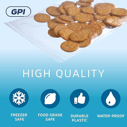 Clear Plastic Reclosable Zip Bags - Bulk GPI Case of 1000 8" x 10" 2 mil Thick Strong & Durable Poly Baggies With Resealable Zip Top Lock For Travel, Storage, Packaging & Shipping.