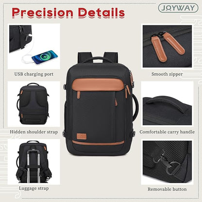 Joyway Expandable Luggage Sets 5 Piece, Lightweight Hard Shell Travel Suitcase Set with Spinner Wheels and TSA Lock, Black