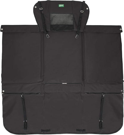 Furhaven Deluxe Multi-Panel Hard Bottom Platform Bridge Backseat Protector w/ Travel Bag - Black, One Size