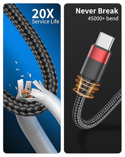 6 Inch USB to USB C Cable, 2 Pack Short Fast Charging Cord Type C, 0.5ft USB A to USB C Cable for iPhone 17 16 15 Pro, Samsung Galaxy S25 S24 S23, Google Pixel 10, Moto G