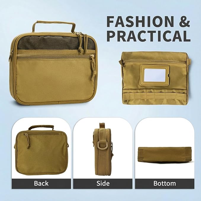 VELVEBAG Mens Toiletry Travel Bag Hanging Toiletry Bag for Toiletry Bag Shaving Bag for Men Travel for Cosmetic,Toiletries Accessories, Khaki