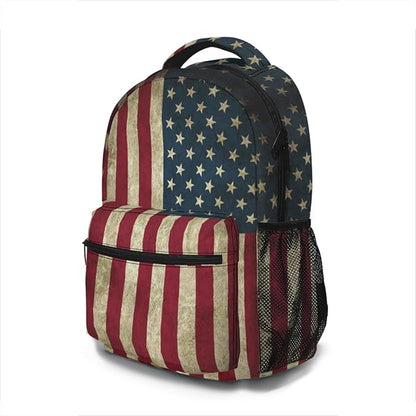 American Flag Baseball Print Backpack, Laptop Backpack with Multiple Pockets for Adult Hiking Travel Work 17 Inch