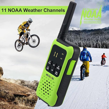 Retevis RT49P Waterproof Walkie Talkies, IP67 Portable FRS Two-Way Radios, Waterproof Floating Walkie Talkies for Adults, NOAA, Flashlight SOS, for Kayaking, Fishing, Hunting 4 Pcs