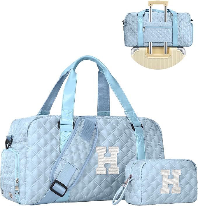 Duffel Bag, Girls Gift Bag Teens, Initial Travel Duffel Bag, Personalized Weekender Bag, Monogram Overnight Bag Gift for Grandmother,Tween Girls Gifts Daughter Gifts Niece Gifts, Mothers Gifts