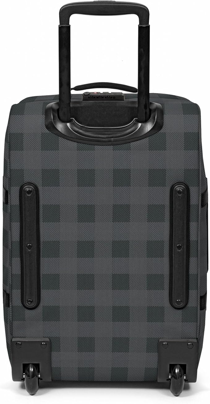 EASTPAK Tranverz S – 42L Large Wheeled Luggage with Dual Compartments, TSA Lock, Compression Straps & Smooth-Wheeling System, Checker Dark Grey
