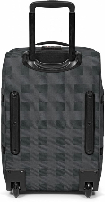 EASTPAK Tranverz S – 42L Large Wheeled Luggage with Dual Compartments, TSA Lock, Compression Straps & Smooth-Wheeling System, Checker Dark Grey