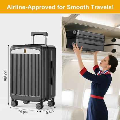 MGB Carry on Luggage 22 X 14 X 9 Airline Approved Suitcase with Wheels,20 Inch Travel Suitcase Lightweight with Spinner wheels And Hard Luggage Airline Approved with TSA Lock Carry on