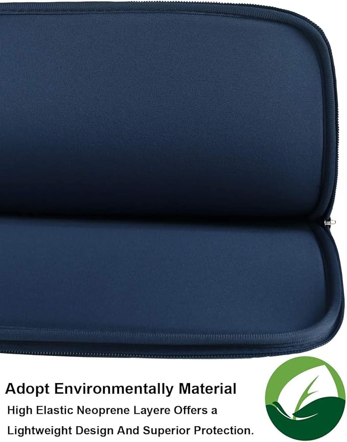 Laptop Sleeve 17 inch, Resistant Neoprene Laptop Sleeve/Notebook Computer Pocket Case/Tablet Briefcase Carrying Bag Compatible for Asus/Dell/Fujitsu/HP/Sony/Acer - (Dark Blue)