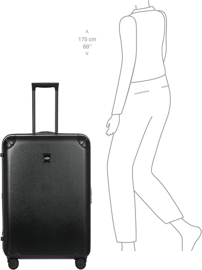 Bric's Amalfi Lightweight Hard Shell Suitcase – Expandable Checked Luggage with Water-Repellent Zip, Smooth 360° Wheels & TSA Lock - 30 Inch, Black