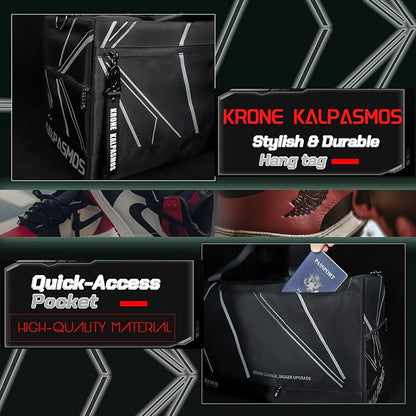 Sneaker Bag, Sport Duffel Bag for Men Women, Gym Bag, Gear Bag, Krone Kalpasmos Versatile Travel Duffel Bag with 3 Removable Dividers, Designer Collection