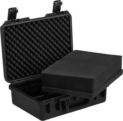 MEIJIA Premium Waterproof Hard Compact Camera Case with customizable fit foam,Full Protection with Light&Convenient Design,18.3"x13.4"x6.7",Elegant Black