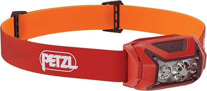 PETZL ACTIK Headlamp - Powerful 450 Lumen Light with Red Lighting, for Hiking, Climbing, Running, and Camping - Red