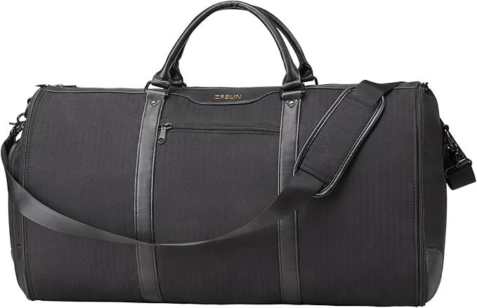 Garment Bag for Travel, Carry On Garment bag, Convertible Duffel Bag with Shoe Compartment, Perfect for Business Trips and Weekend Getaways, Black