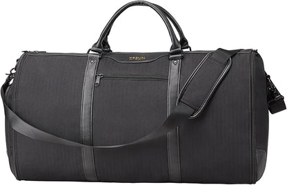 Garment Bag for Travel, Carry On Garment bag, Convertible Duffel Bag with Shoe Compartment, Perfect for Business Trips and Weekend Getaways, Black