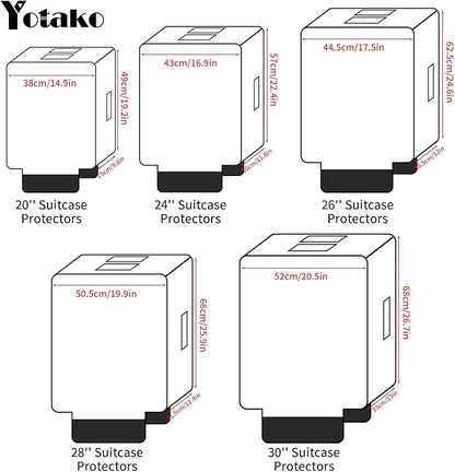 Yotako Clear PVC Suitcase Cover Protectors 24 Inch Luggage Cover for Wheeled Suitcase 24''