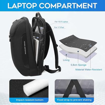 BANGE 15.6 Inch Laptop Backpack for Men and Women, Business Travel Backpack, Waterproof Lightweight Computer Bag for College, Office, Commuter & Outdoor Sports
