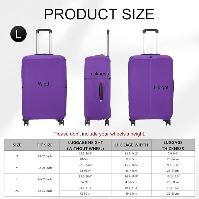 uxcell Travel Luggage Cover, Washable Suitcase Covers for Luggage Anti-scratch Suitcase Protector Elastic Baggage Protective, Fits 26-28 Inch Suit Case, Purple Blue