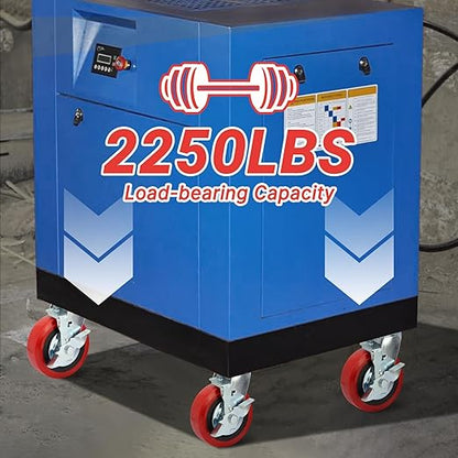 Nefish 6 Inch Industrial Grade Casters Wheels, Heavy Duty Polyurethane Casters (2 PACK) with Dual Ball Bearing, Solid Polyurethane Wheel 2250 Lb, Plate Swivel Casters for Cart, Industrial, Machine
