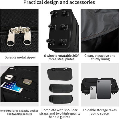 130L Expandable Luggage, 40 Inch Suitcase with Wheels, Collapsible Luggage with Wheels, Rolling Duffle Bag with wheels, Foldable Suitcasewith2Handle Wrap 2Fixing Straps 1Shoulder Strap (Black)