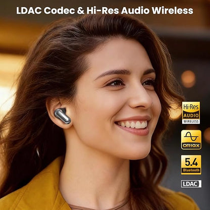 TOZO NC20 Active Noise Cancelling Wireless Earbuds, LDAC Hi-Res Sound Bluetooth Headphones, 6 Mics AI Call Ear Buds 80H Playtime, Dual Pairing, 32 EQ via App, IPX8 Waterproof, Wireless Charging Case