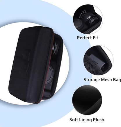 Hard Case for Canon EOS Rebel T7 / R50 / R6 Mark II / T6 / R100 / R50 V / R8 / R10 / R5 Mark II/RP / 5D Mark IV / R7 DSLR Camera and 18-55mm/18-45mm Lens,with Shoulder Strap, Black