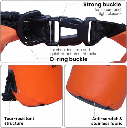Pristis Waterproof Dry Bag, 10L Lightweight Floating Kayak Storage Backpack for Men Women, Durable Outdoor Roll Top Dry Sack Gear Accessory for Kayaking Fishing Rafting Beach Camping, Orange
