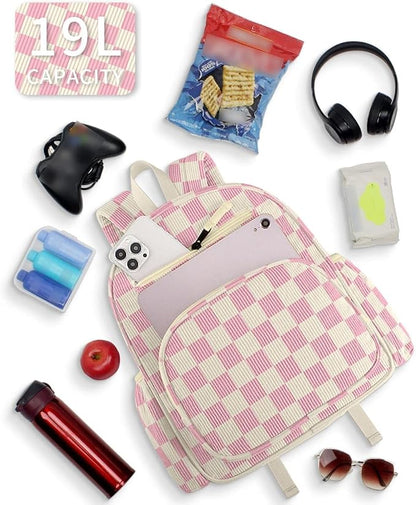 Corduroy Kids Backpack for Girls, Girls Backpack 5-9, Kindergarten Elementary School Bookbag for Girl 15.3" H Fit Folder