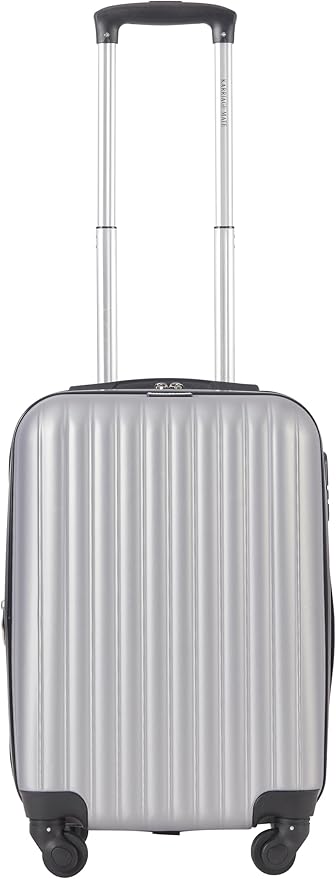 Karriage-Mate 20″ Hardside Carry-On Luggage – Lightweight & Durable Travel Suitcase with 360° Spinner Wheels, Telescopic Handle, Built in TSA Lock – Fits Cabin Size Overhead Bins (Silver)