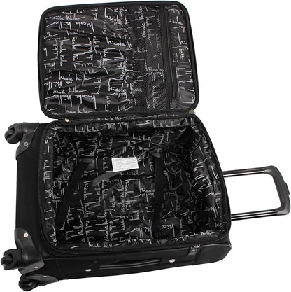 Nicole Miller Carry on Luggage Collection - Large 28 Inch Expandable Softside Suitcase - Lightweight Checked Bag With 4-Rolling Spinner Wheels
