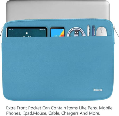 Laptop Sleeve Bag, 15.6 inch Computer Case Shockproof Protective Notebook Case with Accessory Pocket, Briefcase Carrying Laptop Sleeve for 15.6" HP, ASUS, Dell, Lenovo, Acer -Sky Blue