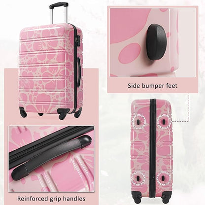 Luggage Sets 3 Piece Durable Suitcase Set with Spinner Wheels, 3 Pcs Hardside Lightweight luggage with TSA Lock, Large Checked Travel Suitcases