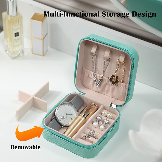 Travel Jewelry Case Bridesmaid Gifts Box,12 Pack Small Jewelry Box Mini Jewelry Organizer,PU Leather Portable Earring Storage Box for Women Girls Bridesmaid Proposal Gifts