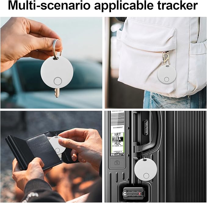 Tacker Tags-2 Pack, Bluetooth Tracker, Keys Finder and Item Locator for Keys, Bags Luggage, Suitcases and Wallet, Tracking Tags, Works with TUYA APP, Both iOS and Android Compatible, White