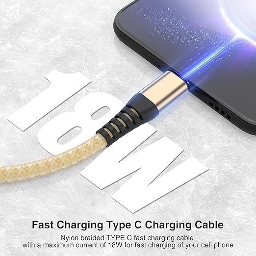 5Pack Short USB C Type C Cable 1FT,Nylon Braided Fast Charging 3A Quick Charger Cord,USB A to Type C Charger Cord Cable for iPhone 15 Samsung Galaxy S20 S10 S9 S8 Plus S10E, Note 20 10 9 8, Moto G7 G8
