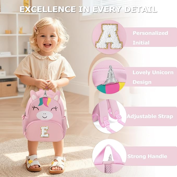 YOOLIFE Toddler Backpack for Kids - Small Purple Backpack Personalized Gifts for Toddler Kids Grandkids | School Supplies Unicorn Gifts Purple G