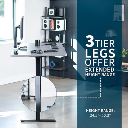 VIVO Electric 71 x 36 in Dual Motor Sit Stand Desk, Memory Height Adjustment, 2B Series, Dark Gray Top Black Frame, DESK-KIT-2B7G-36